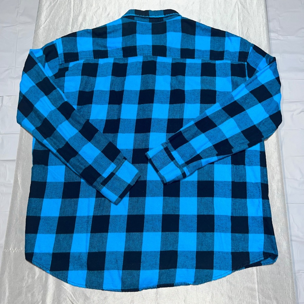 NFL Team Apparel Mens XL Carolina Panthers Plaid Flannel Button Up Shirt Cotton - Picture 2 of 10